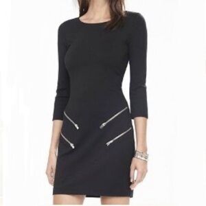 Express Black Bodycon Dress with Zipper Details Sz-S